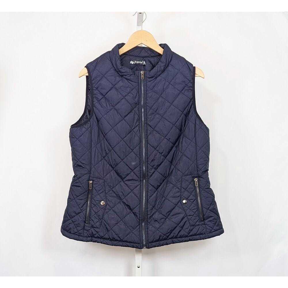 Argstar Vest Navy Blue Quilted Lightweight Pockets Women's Size XL
